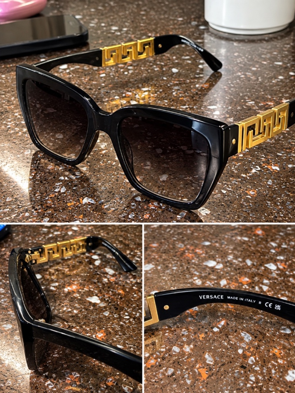 Versace Black Oversized Sunglasses